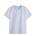 thumbnail image 1 of AWZXDE Girls'Crew Neck Solid Color Short Sleeve Casual Tee Shirt,Comfy & Breathable Summer Top for Kids 4-12Y Grey,5-6 Years, 1 of 4