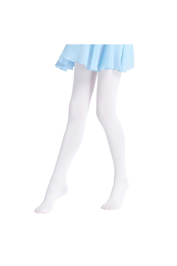 Girls'Dance White Stretchy Leggings Tights, Soft Comfortable Ballet Dancewear Bottoms for Little Dancers White,3-5 Years