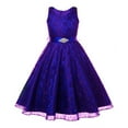 thumbnail image 1 of AWZXDE Girls Dresses Childrens Dress Big Childrens Sleeveless Lace Dress Wedding Dress Flower Girl Dress With Tutu Long Dresses Purple,110-3, 1 of 6