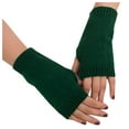 thumbnail image 1 of AWZXDE Girls' Fingerless Knit Gloves Winter Warm Arm Gloves, Soft Stretchy Wrist Hand Comfort for Cold Weather Army Green, 1 of 3