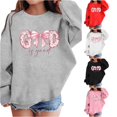 thumbnail image 1 of AWZXDE Girls Graphic Prints Sweatshirt Crewneck Long Sleeve Cute Drop Shoulder Pullover Tops Grey,3-4 Years, 1 of 4