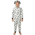 thumbnail image 1 of AWZXDE Girls Hooded Rompers Dog Print Hooded Romper With 3D Puppy Ears Full Front Button Design For Halloween Cosplay & Home Loungewear White - 5-6 Years, 1 of 9