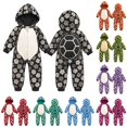 thumbnail image 1 of AWZXDE Girls Hooded Rompers for Toddlers Girl Animal Turtle Jumpsuits Floral Print Coverall for Holiday Dress Up, 1 of 5