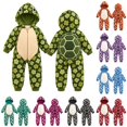 thumbnail image 1 of AWZXDE Girls Hooded Rompers for Toddlers Girl Animal Turtle Jumpsuits Floral Print Coverall for Holiday Dress Up, 1 of 6