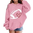 thumbnail image 1 of AWZXDE Girls Hooded Sweatshirt Winter Daily Casual Football Print Sweatshirt Top Hooded Sportswear for Girls Comfort Pink,6-7 Years, 1 of 4
