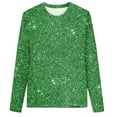 thumbnail image 1 of AWZXDE Girls'Long Sleeve Blouse with Sparkling Star Embellishments,Cute Celestial Design Top for Kids Green,5-6 Years, 1 of 4