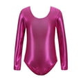 thumbnail image 1 of AWZXDE Girls Long Sleeved Gymnastics Leotards Shiny Dance Leotard Ballet Leotard Classic Ballet Yoga Bodysuit Girls Bodysuit Hot Pink，4-5 Years, 1 of 2