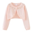 thumbnail image 1 of AWZXDE Girls Rhinestone Knit Cardigan Sweater Open Front Casual Outerwear For Kids Teenage Fall Pink 7-8 Years, 1 of 8