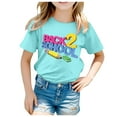 thumbnail image 1 of AWZXDE Girls Short Sleeve Graphic Tee with Pencil & Letter Print Casual Crewneck Tops for Toddler Kids Comfortable Everyday Shirt Light Blue,3-4 Years, 1 of 7