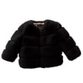 thumbnail image 1 of AWZXDE Girls Solid Color Thick Winter Long Sleeve Collarless Casual Fashion Versatile Design Warm Coat Jacket Black,18-24 Months, 1 of 4