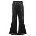 thumbnail image 1 of AWZXDE Girls'Sparkly Sequin Fish Tail Pants - Shimmering Round Glitter ,Stretchy Elastic Waist, Playful Style for Parties & Daily Wear Black,14-16 Years, 1 of 5
