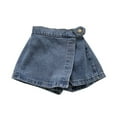 thumbnail image 1 of AWZXDE Girls'Summer Casual Short Denim Skort Pants Fashionable Jeans Skirt-Style Shorts with Comfy Fit for Young Girls Blue,5-6 Years, 1 of 7