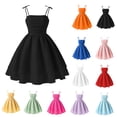 thumbnail image 1 of AWZXDE Girls Summer Dresses Solid Spaghetti Strap Sleeveless A Line Flowy Casual Sundress for Daily Wear, 1 of 8