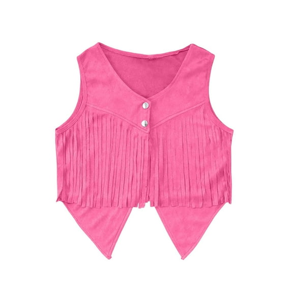 AWZXDE Girls'Unisex Sleeveless Denim Vest with Stylish Swallowtail Trim,Kids' Fashion Top for & Outings Red,9-10 Years