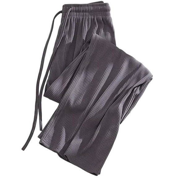 AWZXDE Girls Wide Leg Pants with Flowy Fabric for Summer, Big Kids High Waist Relaxed Straight Long Trousers Grey，3-4 Years