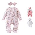 thumbnail image 1 of AWZXDE Girls long sleeve rompers Animal Pattern Toddlers romper winter Zip Front Toddlers girl fall clothes Casual Home & Outdoor Outfits Gray - 3-6 Months, 1 of 9