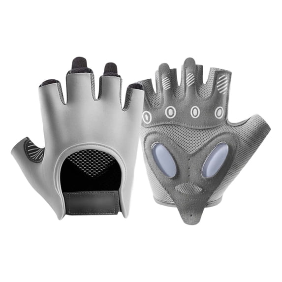 AWZXDE Gloves For Kids Outdoor Sports Exercise Cycling Half Finger Open Finger Gloves Grip Enhanced Lightweight For 6-12 Years Grey,6-8