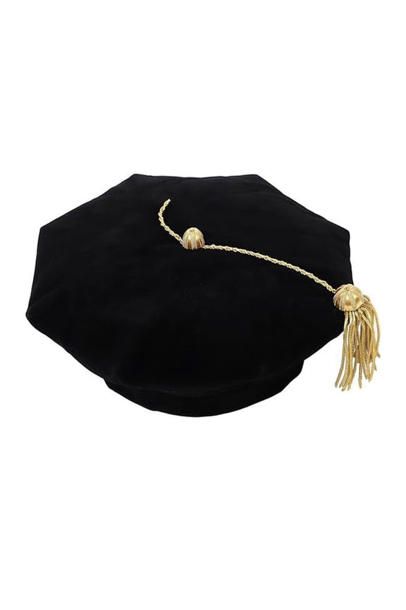Graduation Clothes 2026 2025 Graduate Doctor Velvet Tutor Hat for Academic Commencement Black,One Size