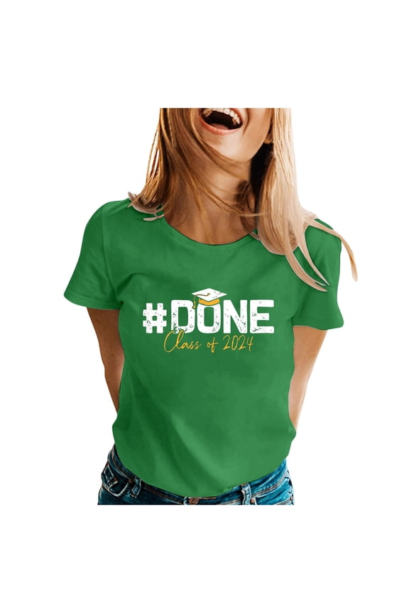 Graduation Clothes 2026 Class Of 2024 Graduation T-Shirt Commemorative For Students And Supportive Family Members Green,XXL