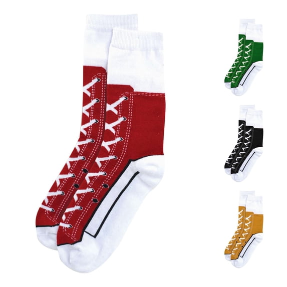AWZXDE Graphic Print Socks Unisex Adult Crew Socks Sneaker Shoe Pattern Knit Socks Novelty Casual Socks For Daily Wear And Giving