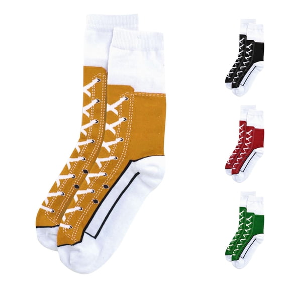 AWZXDE Graphic Print Socks Unisex Adult Crew Socks Sneaker Shoe Pattern Knit Socks Novelty Casual Socks For Daily Wear And Giving