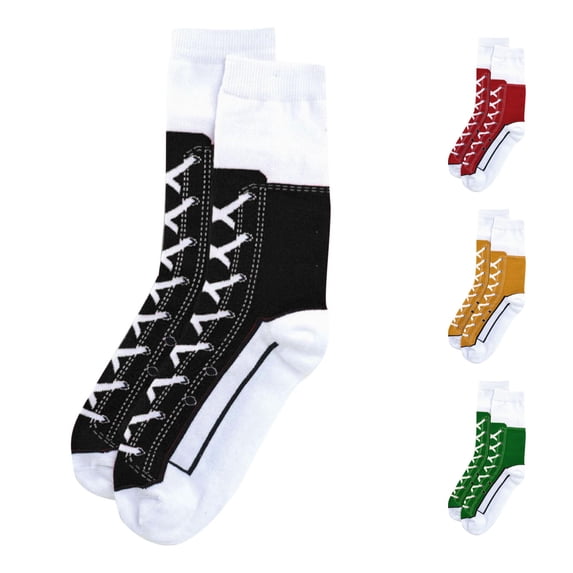 AWZXDE Graphic Print Socks Unisex Adult Crew Socks Sneaker Shoe Pattern Knit Socks Novelty Casual Socks For Daily Wear And Giving