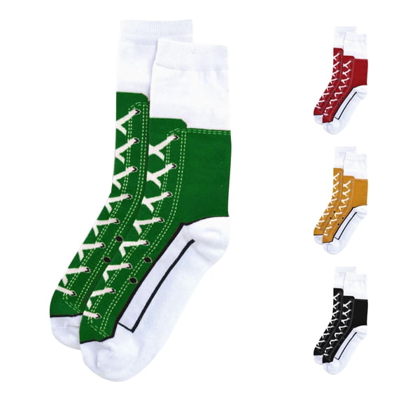 AWZXDE Graphic Print Socks Unisex Adult Crew Socks Sneaker Shoe Pattern Knit Socks Novelty Casual Socks For Daily Wear And Giving