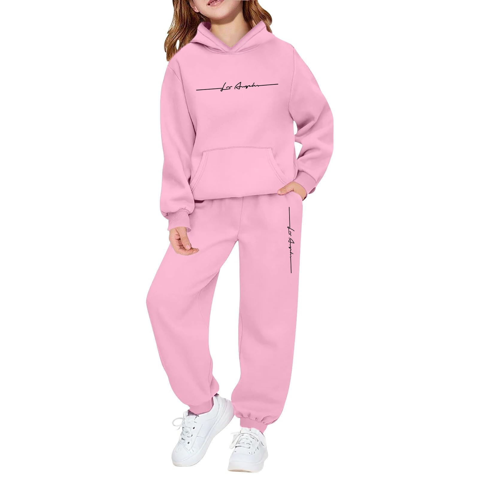 AWZXDE Grey Kids Pullover Hoodie Solid Color Letter Print Grey
