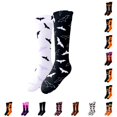 thumbnail image 1 of AWZXDE Halloween Crew Socks Cartoon Bat Print Mid Calf Socks for Adults Great for Fall Holiday Party and Season Daily Wear, 1 of 4