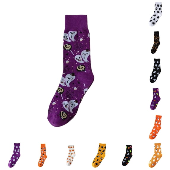 AWZXDE Halloween Crew Socks Cute Novelty Socks for Adults for halloween Party Trick Or and Casual Daily Lounging Wear