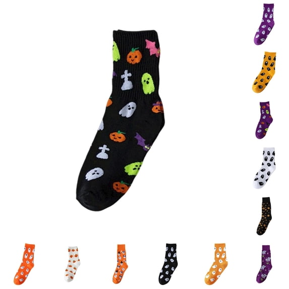 AWZXDE Halloween Crew Socks Cute Novelty Socks for Adults for halloween Party Trick Or and Casual Daily Lounging Wear