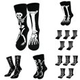 thumbnail image 1 of AWZXDE Halloween Crew Socks Skeleton Novelty Printed Socks for Adults for Halloween Cosplay Theme Party and Casual Home Lounging Activities, 1 of 4