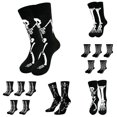 thumbnail image 1 of AWZXDE Halloween Crew Socks Skeleton Novelty Printed Socks for Adults for Halloween Cosplay Theme Party and Casual Home Lounging Activities, 1 of 4
