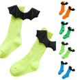 thumbnail image 1 of AWZXDE Halloween Knee High Socks for Kids Cute 3D Bat Wing Ribbed Knit Socks Soft Stretchy Novelty Party Socks for Cosplay Dress‑up Holiday Themed Party Daily Wear Yellow - One Size, 1 of 4