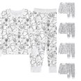 thumbnail image 1 of AWZXDE Halloween Pajama Sets Boys Long Sleeve Two Piece Sleep Sets Soft Knit Fabric Sketch Pumpkin Bat Graphic Outfits For Fall Bedtime Use, 1 of 3