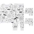 thumbnail image 1 of AWZXDE Halloween Pajamas Outfits Set Boys Halloween Pajama Set Long Sleeve With DIY Print Comfortable Wear For Kids 2 10 Years White1,5-6, 1 of 3