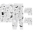 thumbnail image 1 of AWZXDE Halloween Sleep Sets Long Sleeve Two Piece Boys Pajama Sets Soft Knit Fabric Skull Bat Cross Spider Web Halloween Doodle Print For Fall Bedtime Wear, 1 of 3