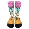 thumbnail image 1 of AWZXDE Ice Print Kids Socks Novelty Ankle Socks For Boys Girls Soft Blend Breathable Casual Wear Pink2,7-12 Years, 1 of 2