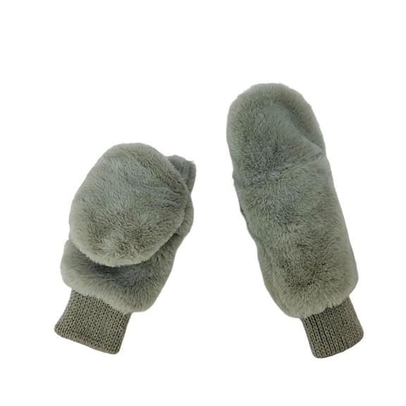 AWZXDE Imitation Necklaces Finger Hugging Winter Warm Gloves Mittens for Cold Weather Outdoor Activities Grey