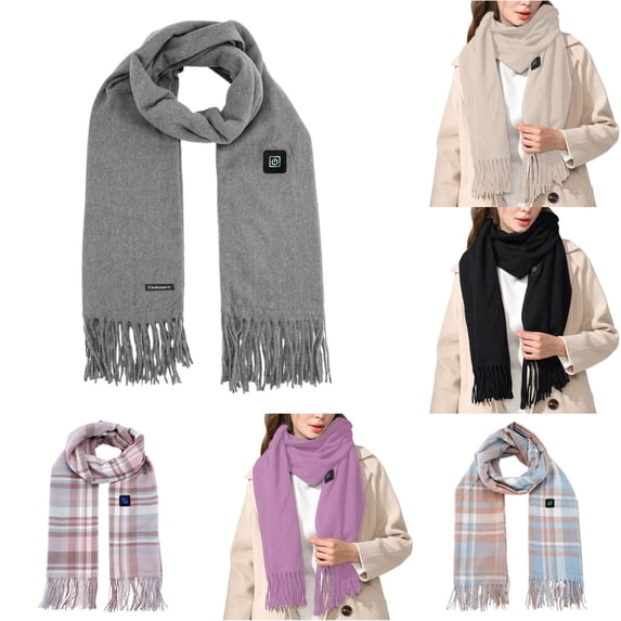 AWZXDE Intelligent Heating Scarf USB Warm Neck Wrap Winter Cold Weather Thermal Accessory Grey
