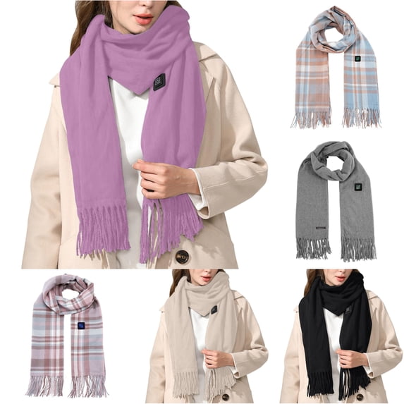 AWZXDE Intelligent Heating Scarf USB Warm Neck Wrap Winter Cold Weather Thermal Accessory Hot Pink