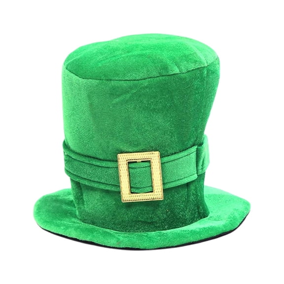 AWZXDE Irish Party Top Hat With Leaf For St Patricks Day Hats For Men And Hats For Women Celebration Performance Green