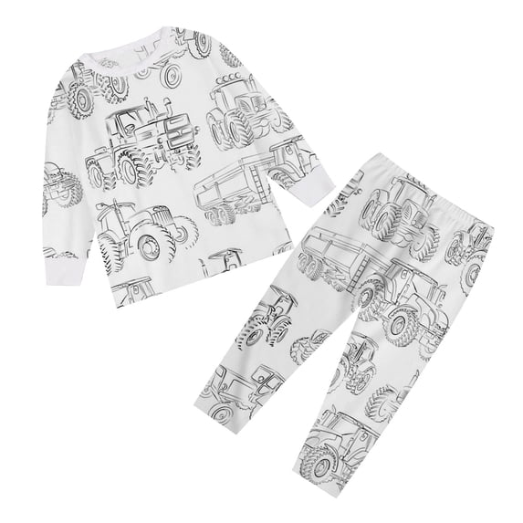 AWZXDE Kid DIY Hand Painted Set Colouring Pajama For Boys Girls Play Wear White,4-5 Years