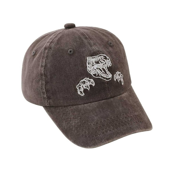 AWZXDE Kids Baseball Hat Dinosaur Design Adjustable Washed Hat Boys Outdoor Sports Casual Summer Spring Fall Toddler Coffee
