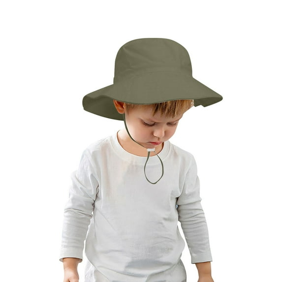 AWZXDE Kids Bucket Hat Unisex Summer Sun Hat Solid Color Fashion Breathable Outdoor Sun Protection
