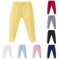 thumbnail image 1 of AWZXDE Kids Casual Pants Elastic Waist Footed Leggings Soft Breathable Trousers For Toddler Daily Loungewear Everyday Bottoms Yellow - 6-9 Months, 1 of 8