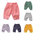 thumbnail image 1 of AWZXDE Kids Casual Pants Lightweight Muslin Harem Pants Elastic Waist Loose Fit Breathable Trousers For Toddler Boys And Girls Summer Daily Wear Pink - 18-24 Months, 1 of 5