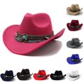 thumbnail image 1 of AWZXDE Kids Cowboy Hat Wide Brim Western Style Hat with Beaded Tassel Band Curved Brim Travel Cap for Holiday Events Photo and Daily Outdoor Wear Hot Pink - One Size, 1 of 3