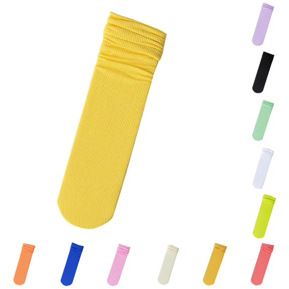 AWZXDE Kids Crew Socks For Girls Solid Color Ribbed Slouch Socks Soft Breathable Mid Calf Socks Multipack For Daily School Casual