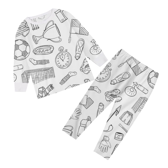 AWZXDE Kids DIY Hand Painted Set Colouring Pajama for Boy Girl Play Wear Art White,3-4 Years
